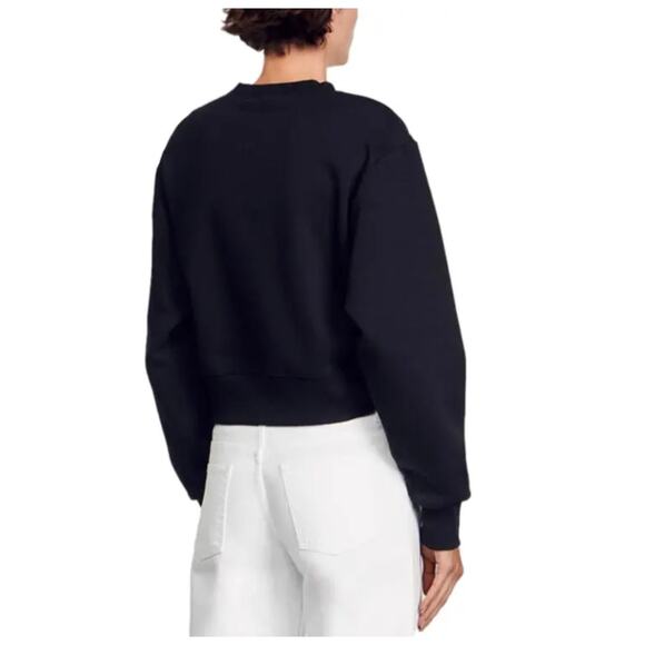 NWT Sandro Lova Embellished Cutout Sweatshirt Size 0 - Picture 3 of 13